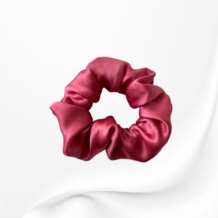 GJMD008 jedwabna scrunchie gumka do włosów jedwab RÓŻOWA.JPG