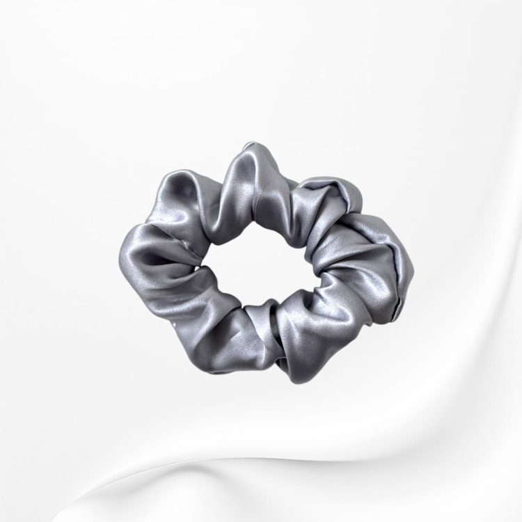 GJMD009 jedwabna scrunchie gumka do włosów jedwab SZARA.JPG