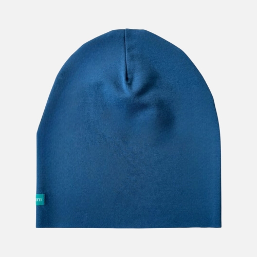 CD078 Czapka z dresówki dresowa beanie NIEBIESKA CIEMNA.JPG