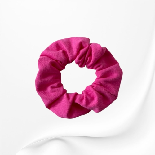 GS0071 Gumka frotka scrunchie śRednia welurowa róż FUKSJA.JPG