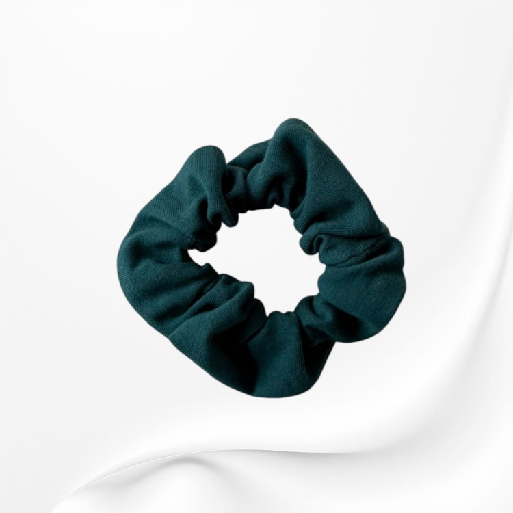 GS0073 Gumka frotka scrunchie śRednia welurowa ZIELONA MORSKA.JPG
