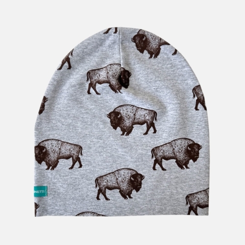 CD082 Czapka z dresówki dresowa beanie bizony szara jasna.JPG