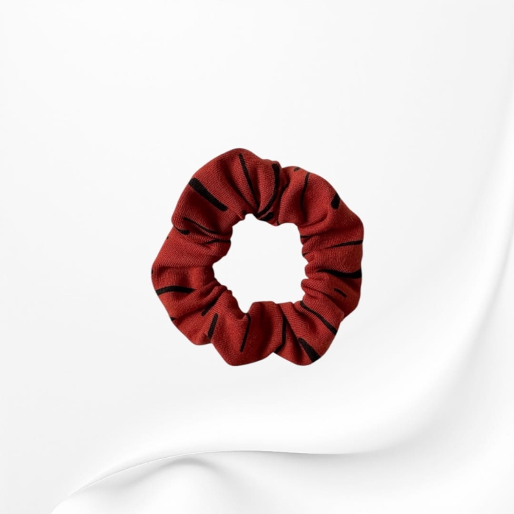GD109 Gumka frotka scrunchy scrunchie mini KRESKI CEGLASTA.JPG