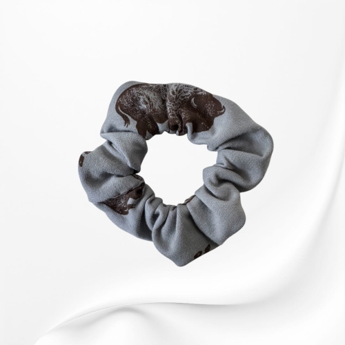 GS0077 Gumka frotka scrunchie śRednia welurowa BIZONY.JPG