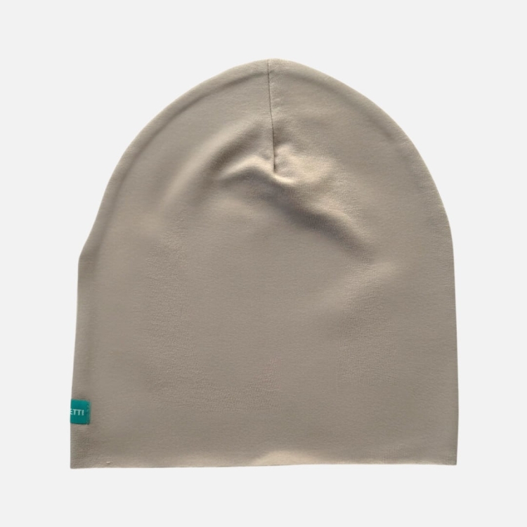 CD081 Czapka z dresówki dresowa beanie beżowa.JPG