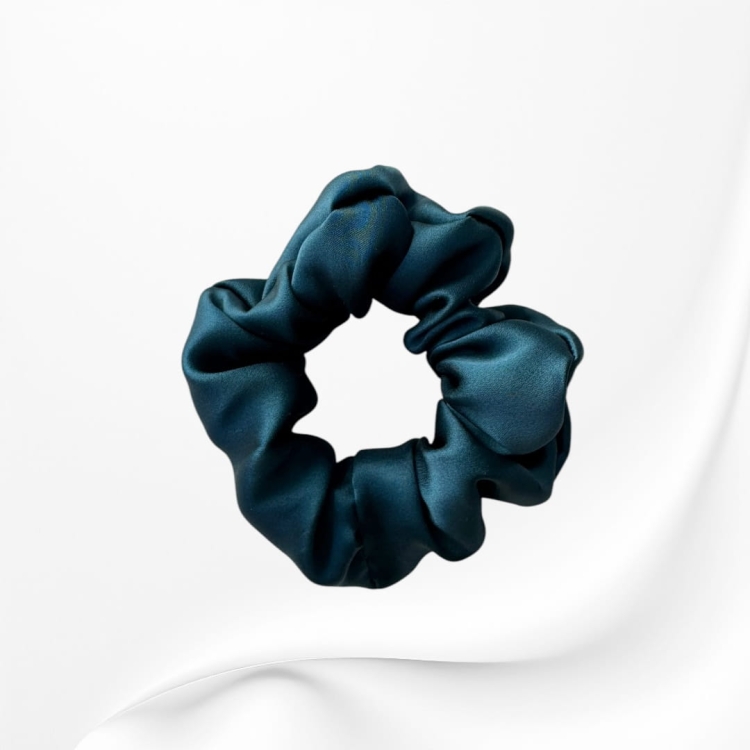 GJMD012 jedwabna scrunchie gumka do włosów jedwab ZIELONA MORSKA.JPEG