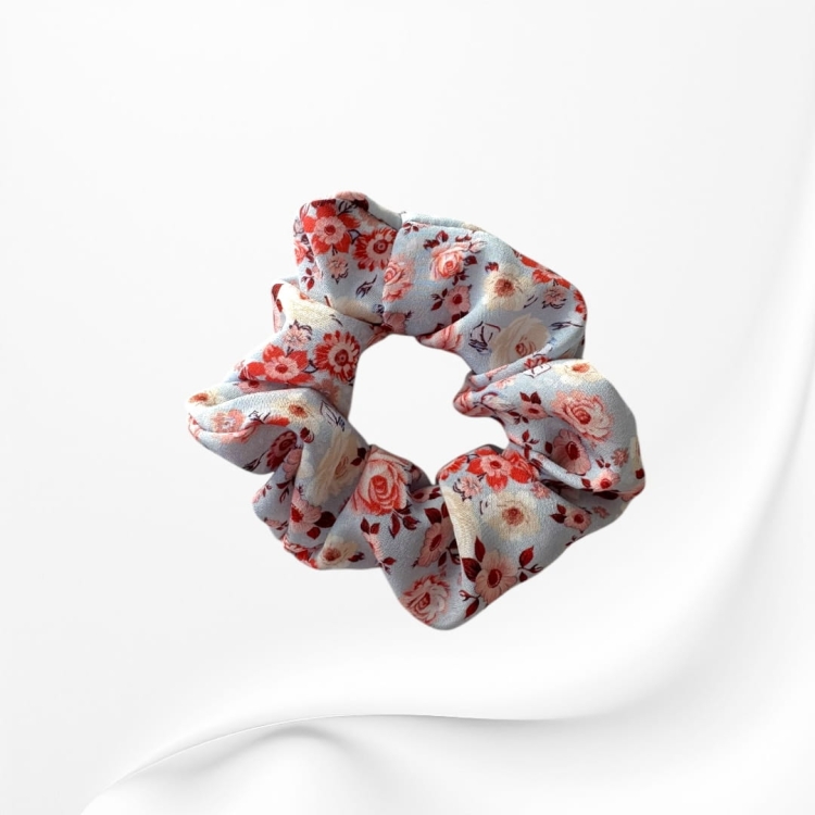 GJMD014 jedwabna scrunchie gumka do włosów jedwab KWIATKI.JPEG