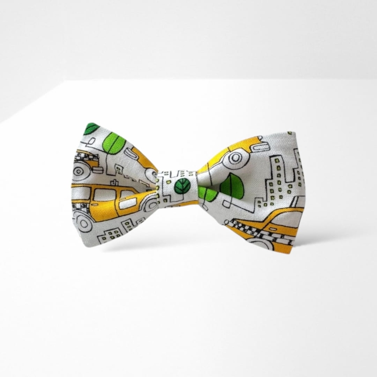 MD179 Muszka dziecięca dla dziecka mucha dla chłopca chłopięca taxi żółta.JPEG