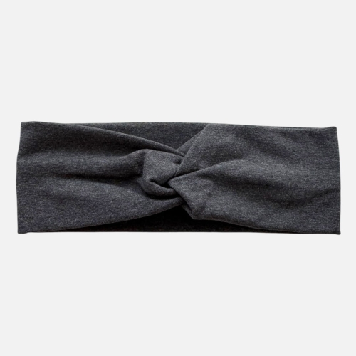 OMP078 opaska przeplatana na głowę twist szara grafitowa.JPEG