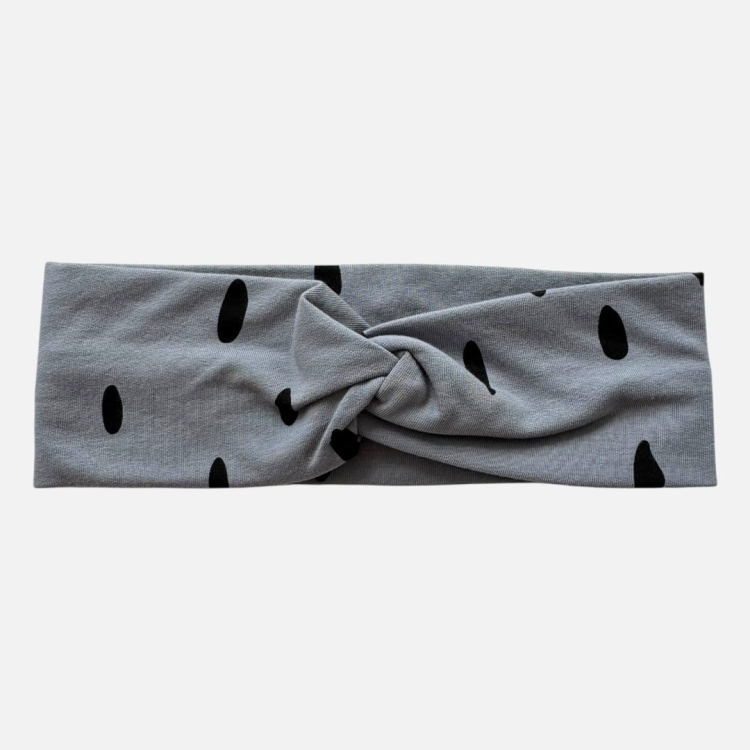 OMP084 opaska przeplatana na głowę twist mazy szara cementowa.JPEG