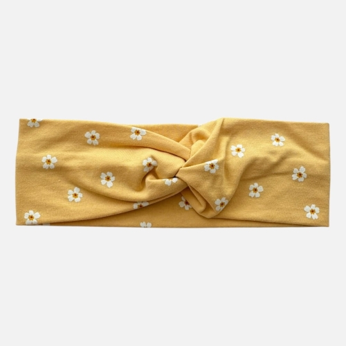 OMP077 opaska przeplatana na głowę twist KWIATY żółta.JPEG