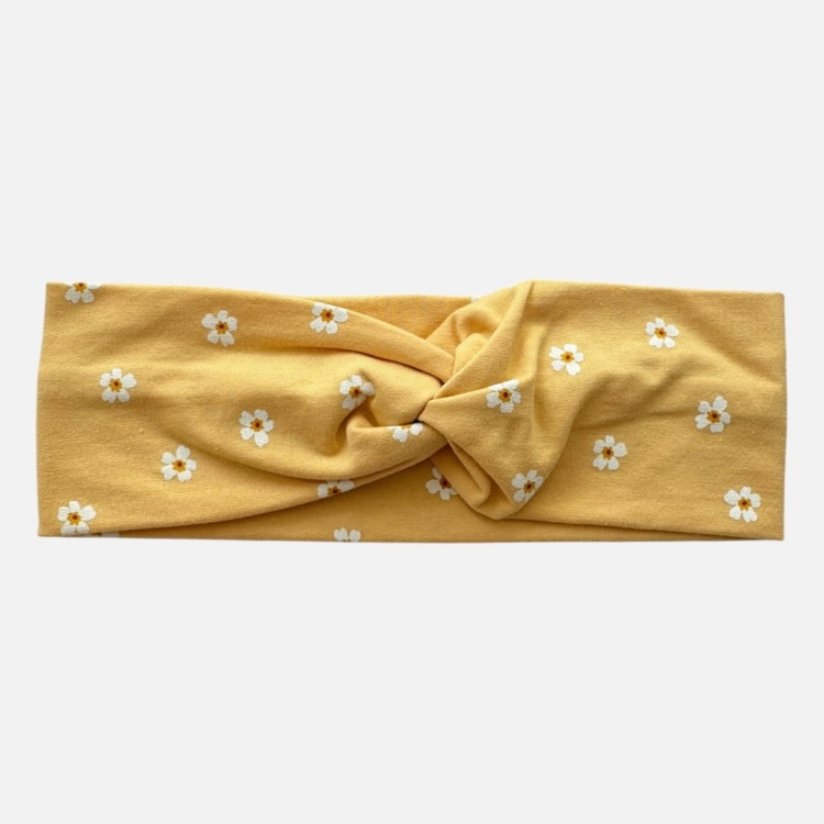 OMP077 opaska przeplatana na głowę twist KWIATY żółta.JPEG