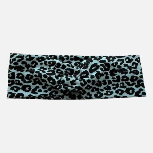 OMP083 opaska przeplatana na głowę twist panterkA BŁĘKITNA.JPEG