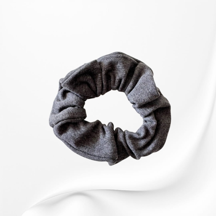 GS082 Gumka frotka scrunchie szara ciemna grafitowa.JPEG