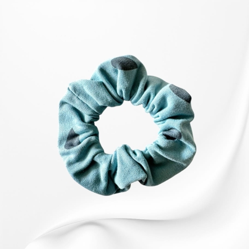 GS087 Gumka frotka scrunchie krople błękitna.JPEG