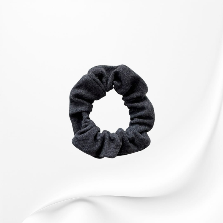 GD115 Gumka frotka scrunchy scrunchie mini szara grafitowa.JPEG