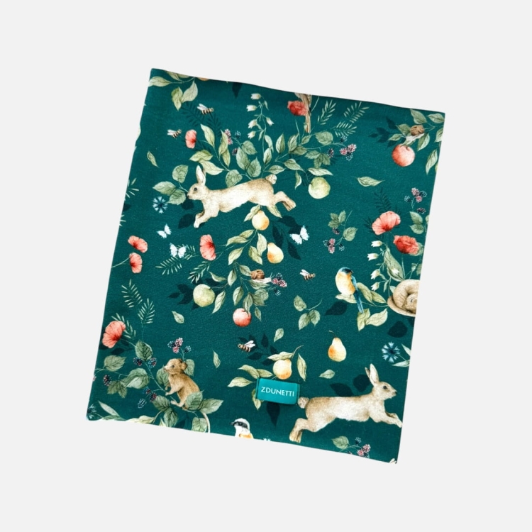 KD148 Komin dresowy dziecięcy z dresówki dla dzieci zwierzęta w sadzie.JPEG