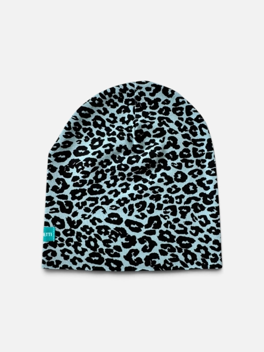 CZ195 Czapka dresowa dziecięca beanie panterka błękitna.jpg