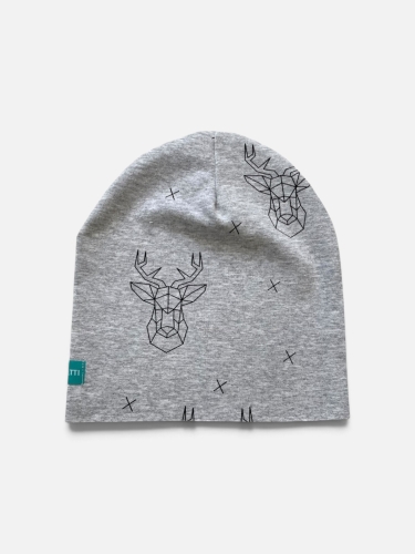 CZ169 Czapka dresowa dziecięca beanie jelenie szara.jpg