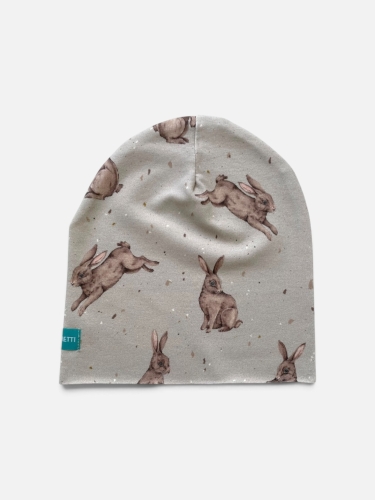 CZ163 Czapka dresowa dziecięca beanie zające zajączki.jpg