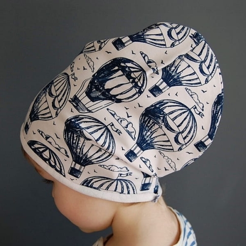 CZ028 Czapka dresowa dziecięca z dresówki smerfetka beanie balony różowa.JPG