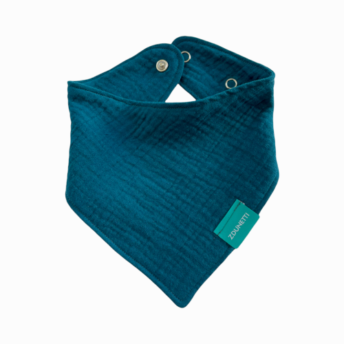 CHD006 Chusta muślinowa z muślinu śliniak na szyję apaszka dla dziecka dziecięca turkusowa.PNG