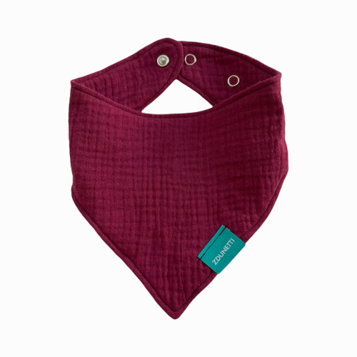 CHD011 Chusta muślinowa z muślinu śliniak na szyję apaszka dla dziecka dziecięca MALINOWA.PNG