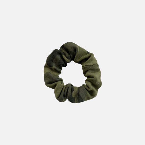 GD025 Gumka frotka scrunchy scrunchie mini wąska zielona oliwkowa moro.PNG